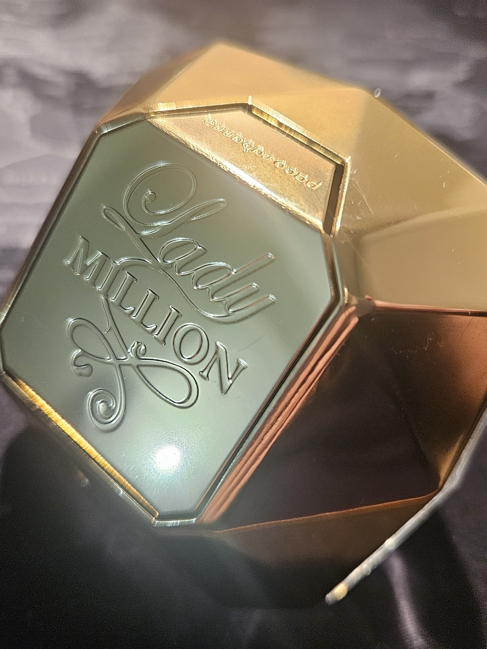 Paco Rabanne Lady Million Gold Perfume EMPTY Bottle .